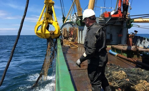 Healthy Seas expeditie ruimt grote hoeveelheid oude visnetten op in de Noordzee - Foto: Pascal van Erp