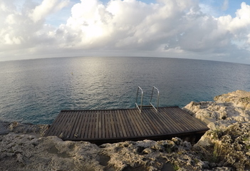 De trap van duikplaats Oil Slick, Bonaire - Foto: Wil Stutterheim