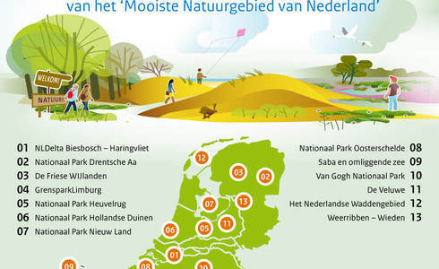 Genomineerden verkiezing Mooiste Natuurgebied van Nederland